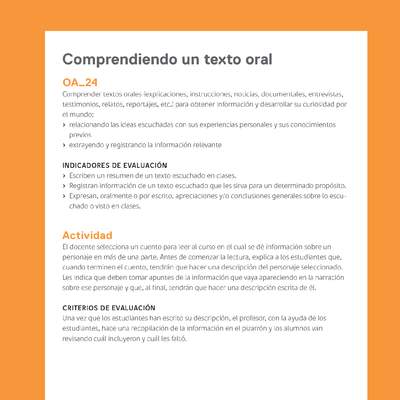 Ejemplo Evaluación Programas - OA24 - Comprendiendo un texto oral