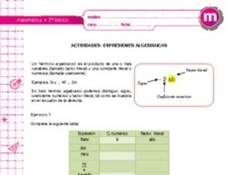 Expresiones algebraicas