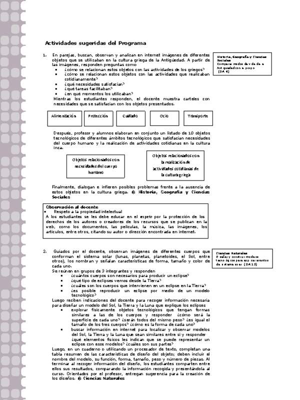 Actividades sugeridas Unidad 2