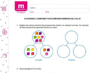 Componer y descomponer cantidad de elementos del 0 al 20