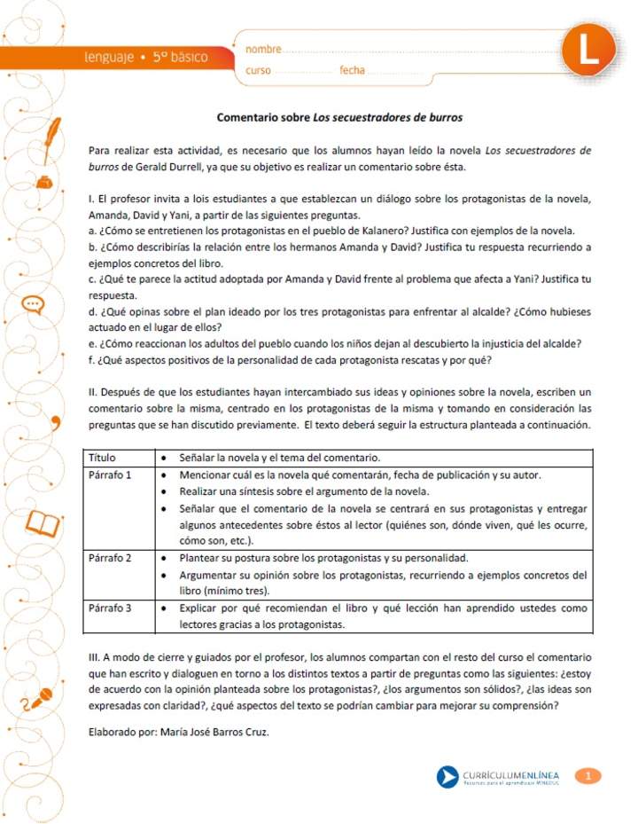 Comentario sobre Los secuestradores de burros