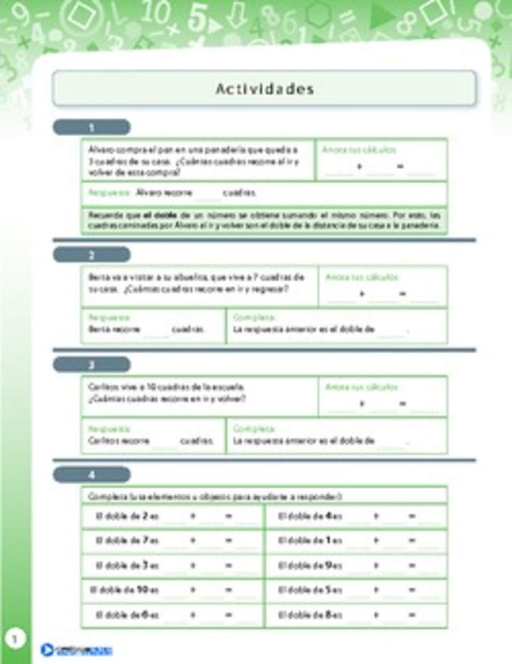 Resolución de problemas de mitades y dobles