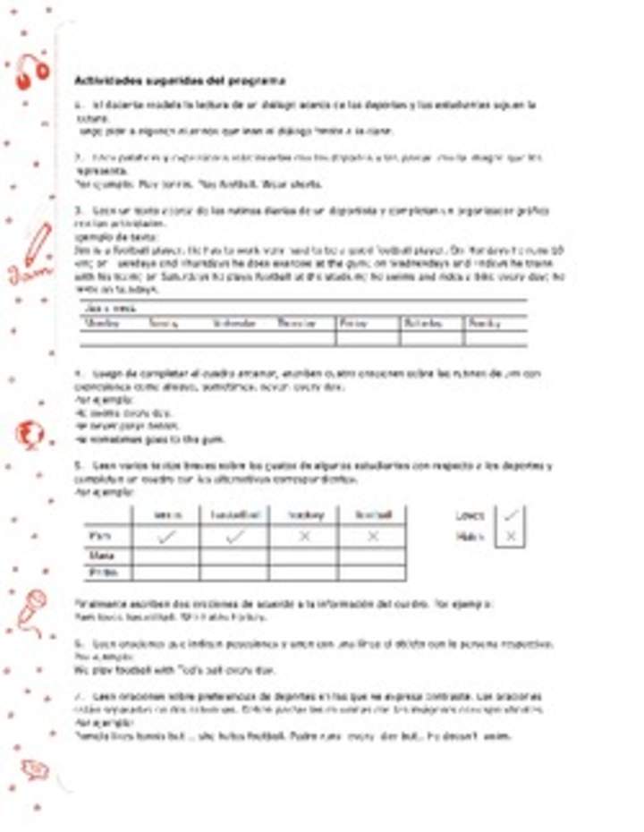 Actividades sugeridas Unidad 3