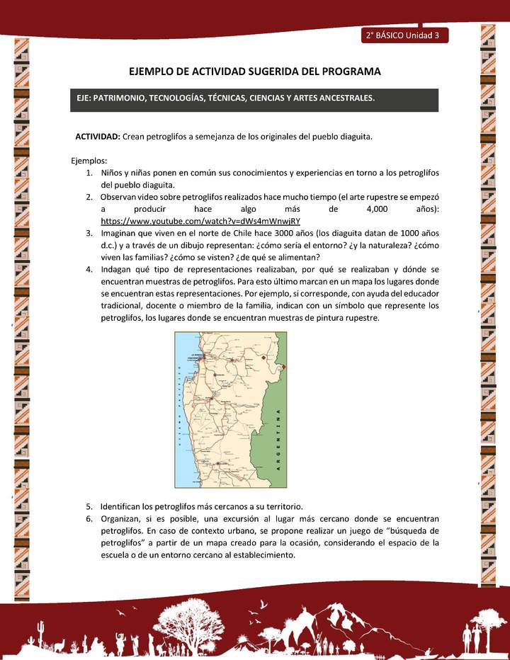 Actividad sugerida: LC02 - Diaguita - U3 - N°3: CREAN PETROGLIFOS A SEMEJANZA DE LOS ORIGINALES DEL PUEBLO DIAGUITA.