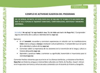 Actividad sugerida LC01 - Rapa Nui - U3 - N°55: Comprenden algunos elementos de la cultura e identidad de los rapa nui.