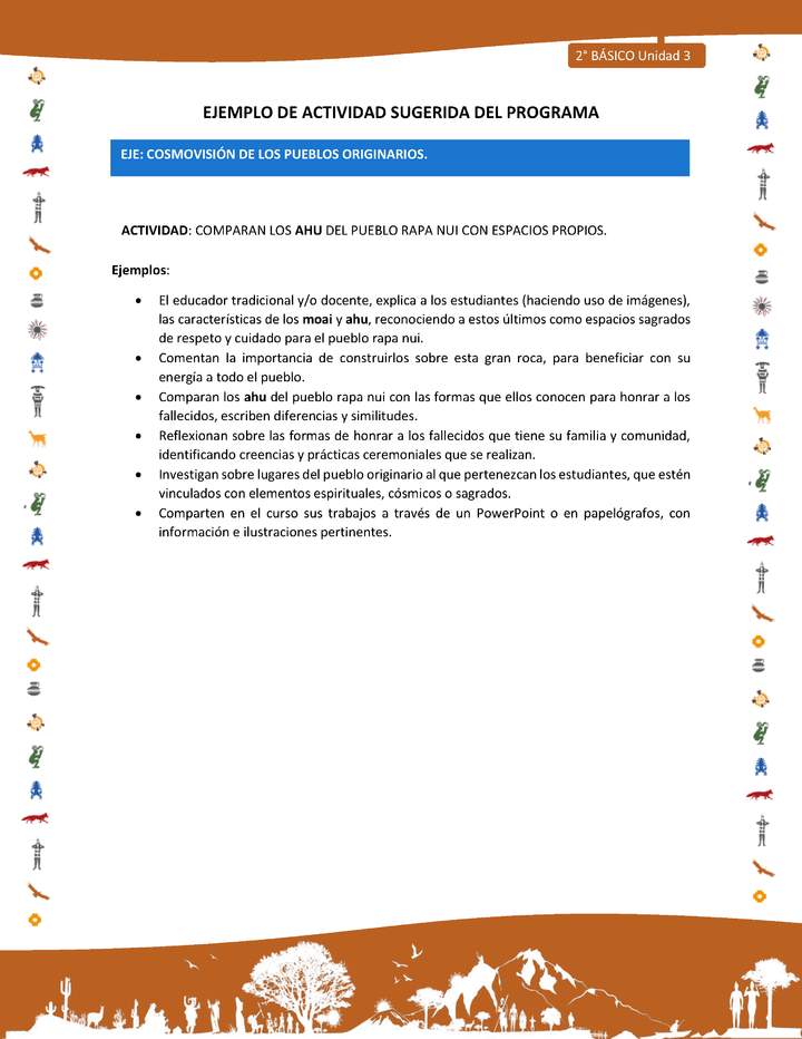 Actividad sugerida Nº 6- LC02 - INTERCULTURALIDAD-U3-ECO - COMPARAN LOS AHU DEL PUEBLO RAPA NUI CON ESPACIOS PROPIOS.