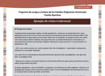 Orientaciones al docente - Relato tradicional