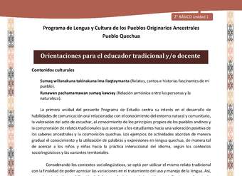 QUECHUA-LC02-U01-Orientaciones al docente - INTRODUCCIÓN