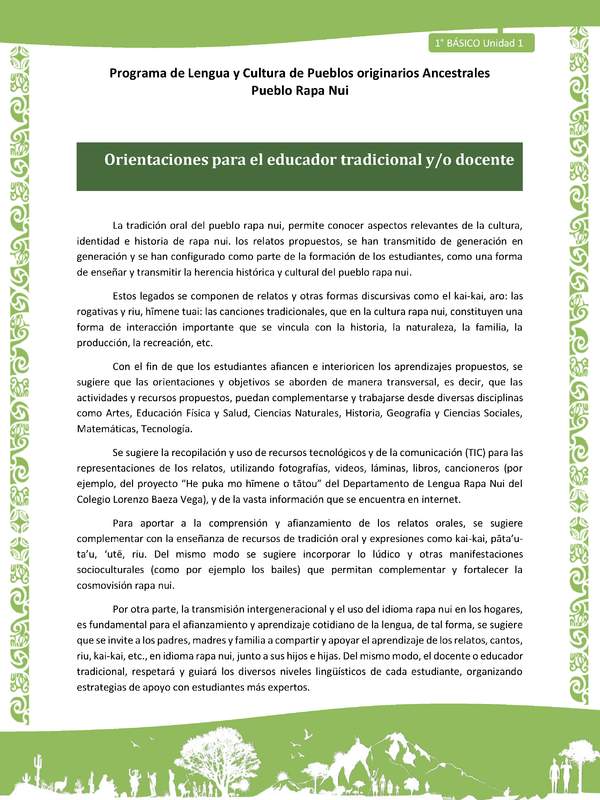 00-Orientaciones al docente - LC02 - Rapa nui - U1 - Introducción