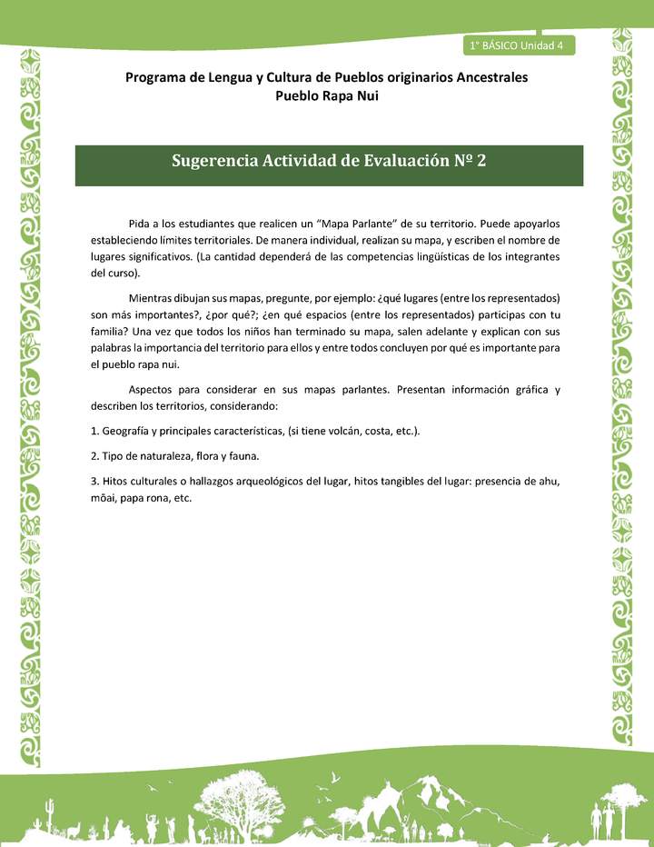 09-Orientaciones al docente - LC02 - Rapa nui - U1 - Sugerencia Actividad de Evaluación Nº 2