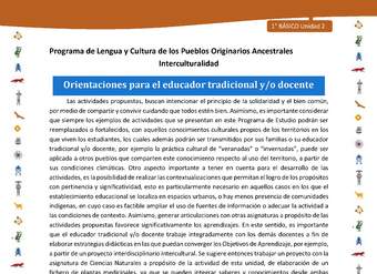 Orientaciones para el educador tradicional y/o docente