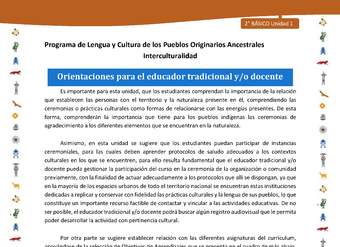 Orientaciones para el educador tradicional y/o docente