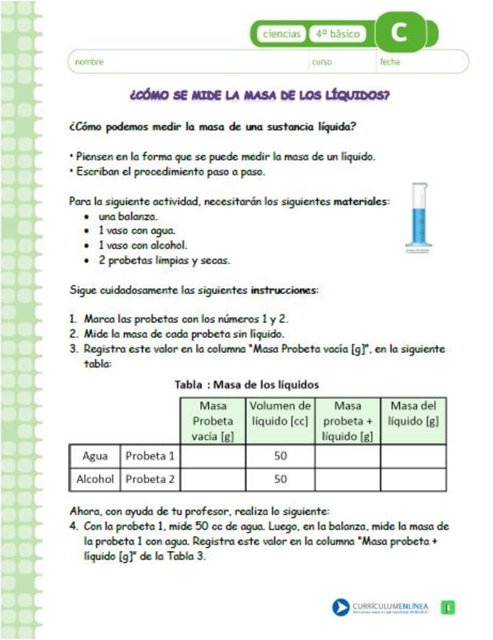 ¿Cómo se mide la masa de los líquidos?