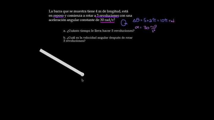 Fórmulas de cinemática rotacional | Física | Khan Academy en Español