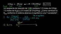 Comparación de Q vs. K. Ejemplo | Equilibrio químico | Química | Khan Academy en Español