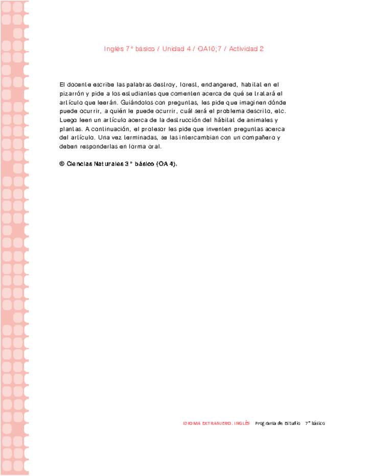 Inglés 7° básico-Unidad 4-OA10;7-Actividad 2