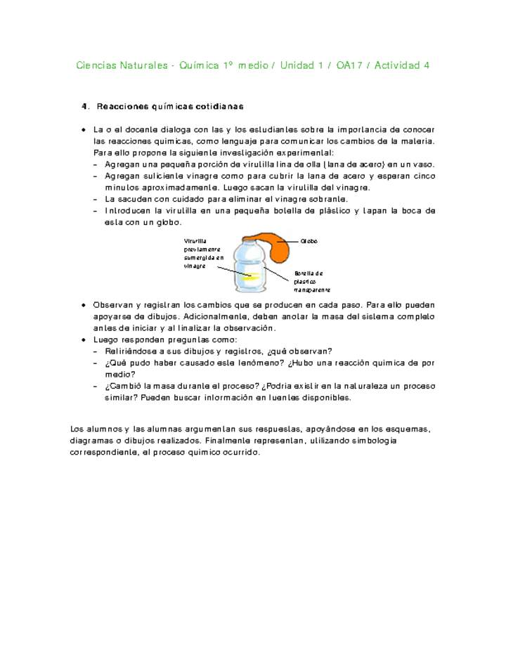 Ciencias Naturales 1 medio-Unidad 1-OA17-Actividad 4