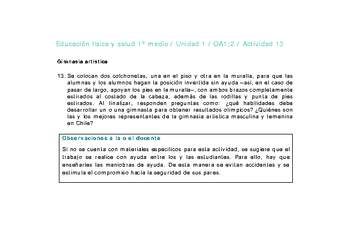 Educación Física 1 medio-Unidad 1-OA1;2-Actividad 13