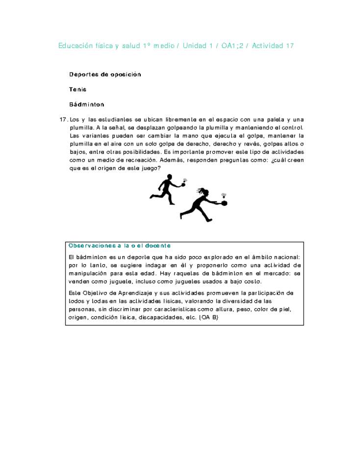 Educación Física 1 medio-Unidad 1-OA1;2-Actividad 17