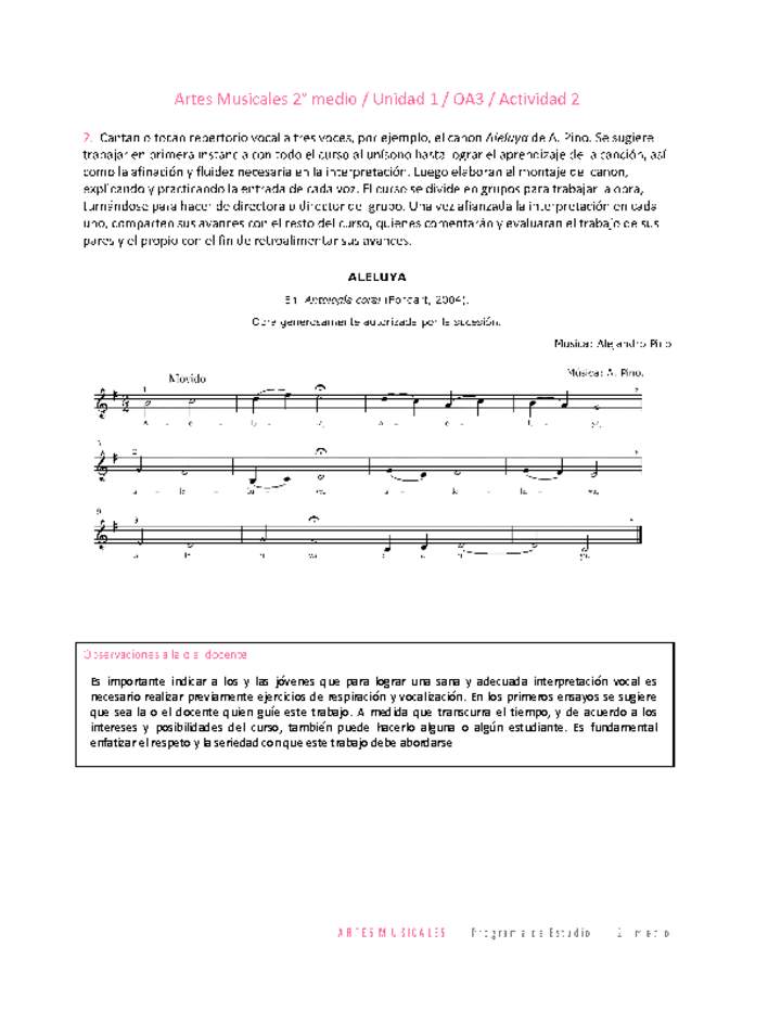 Artes Musicales 2 medio-Unidad 1-OA3-Actividad 2