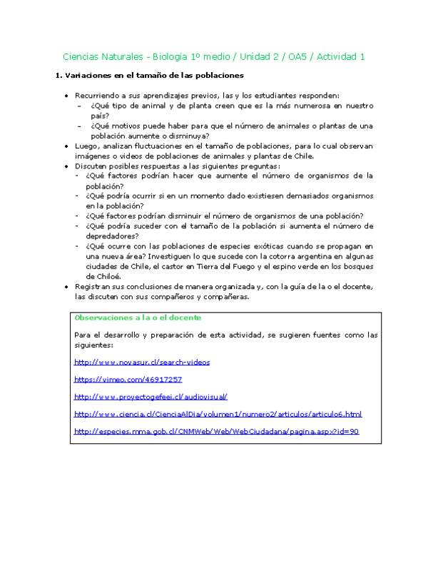 Ciencias Naturales 1 medio-Unidad 2-OA5-Actividad 1