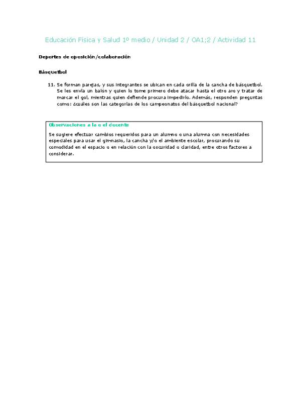 Educación Física 1 medio-Unidad 2-OA1;2-Actividad 11