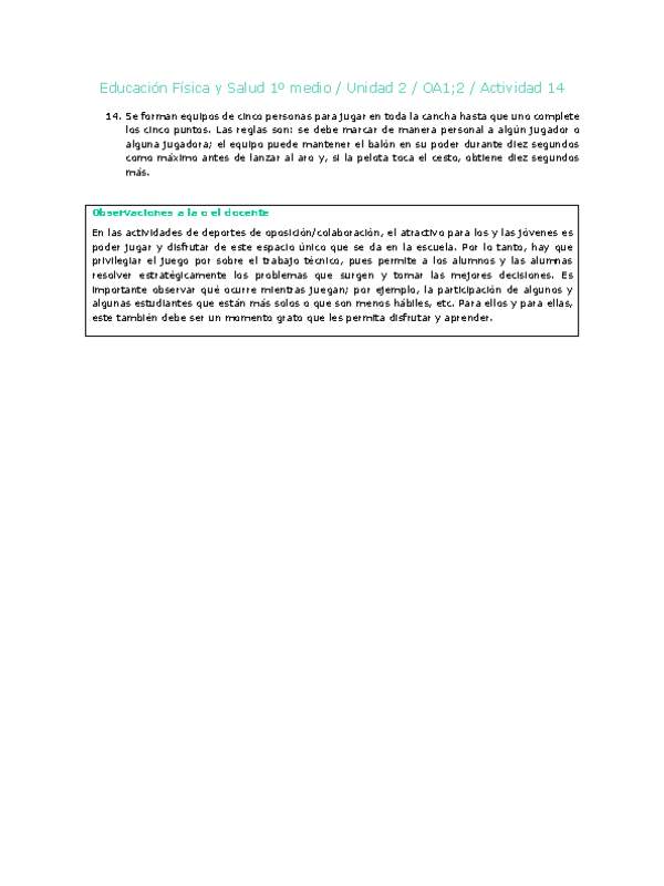 Educación Física 1 medio-Unidad 2-OA1;2-Actividad 14