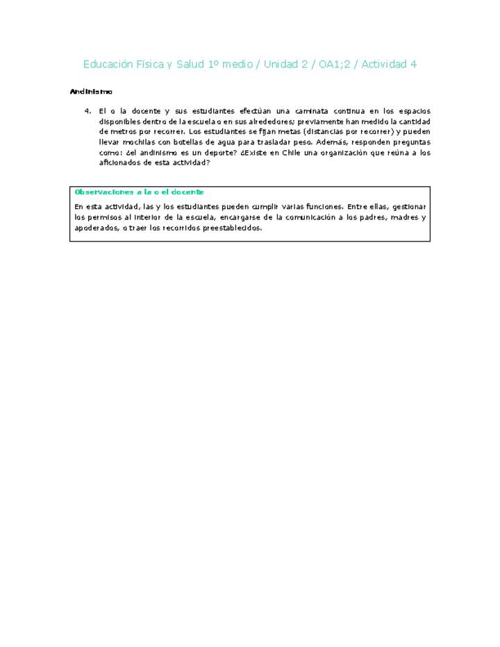 Educación Física 1 medio-Unidad 2-OA1;2-Actividad 4