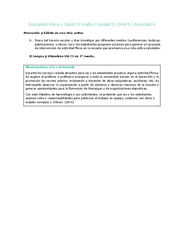 Educación Física 1 medio-Unidad 2-OA4;5-Actividad 4