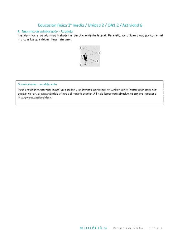 Educación Física 2 medio-Unidad 2-OA1;2-Actividad 6