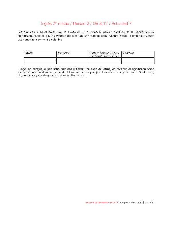 Inglés 2 medio-Unidad 2-OA8;12-Actividad 7