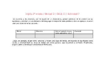 Inglés 2 medio-Unidad 2-OA8;12-Actividad 7