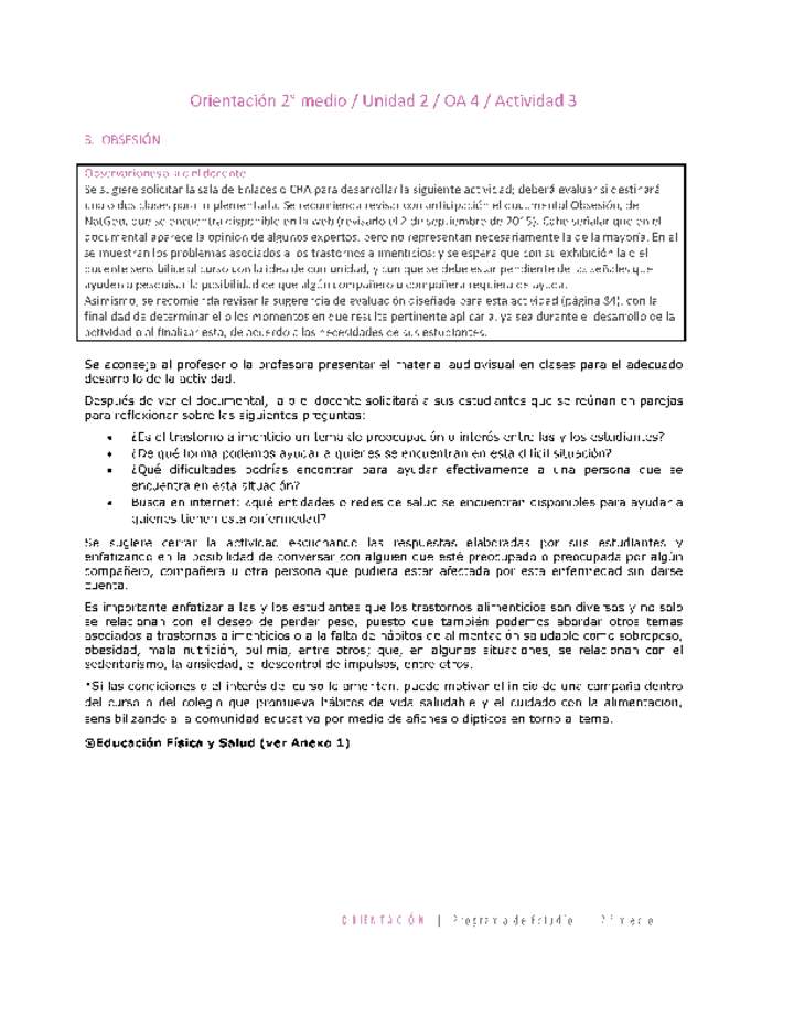 Orientación 2 medio-Unidad 2-OA4-Actividad 3