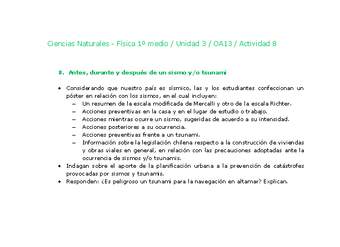 Ciencias Naturales 1 medio-Unidad 3-OA13-Actividad 8