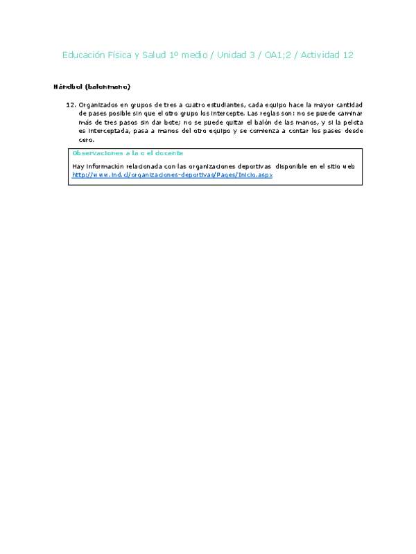 Educación Física 1 medio-Unidad 3-OA1;2-Actividad 12