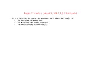 Inglés 2 medio-Unidad 3-OA1;7;8-Actividad 6