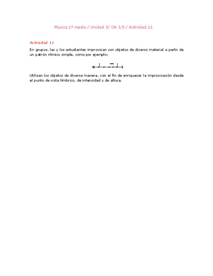 Artes Musicales 1 medio-Unidad 3-OA3;5-Actividad 11