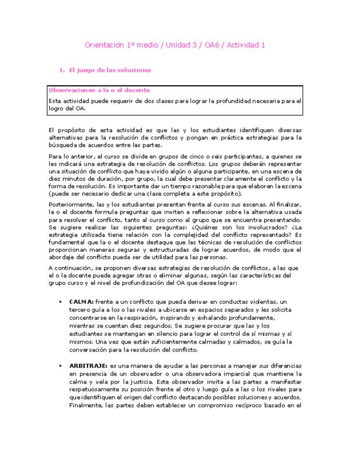 Orientación 1 medio-Unidad 3-OA6-Actividad 1