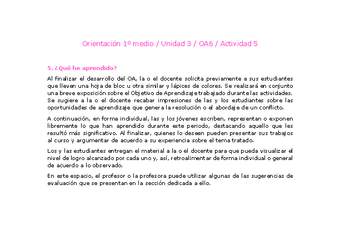 Orientación 1 medio-Unidad 3-OA6-Actividad 5