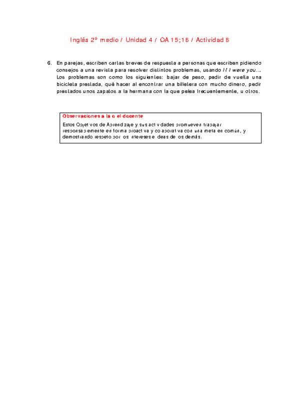 Inglés 2 medio-Unidad 4-OA15;16-Actividad 6