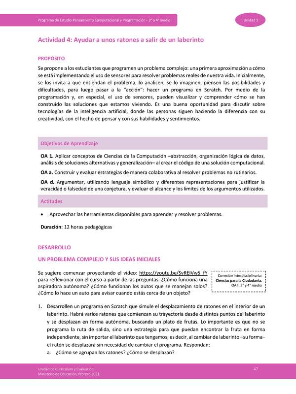 Actividad 4: Ayudando a unos ratones a salir de un laberinto