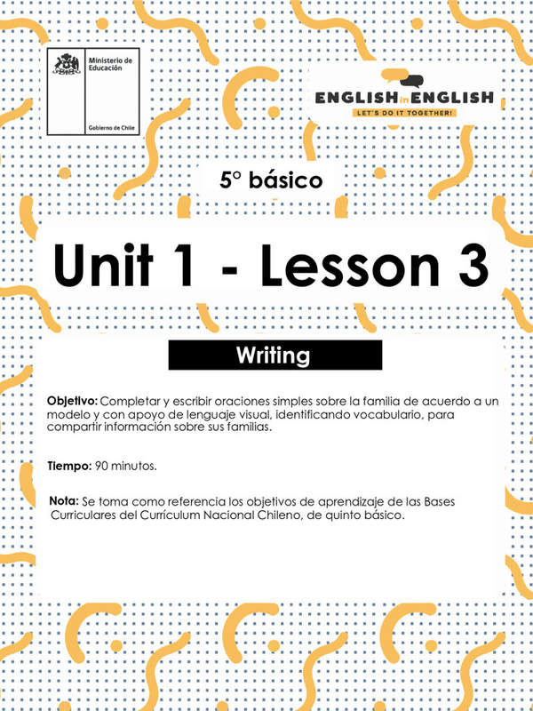 Lesson 3 Inglés 5º básico