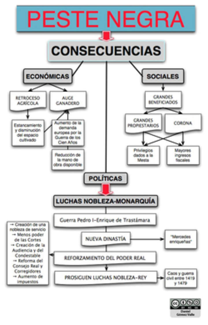 Mapa conceptual consecuencias peste negra