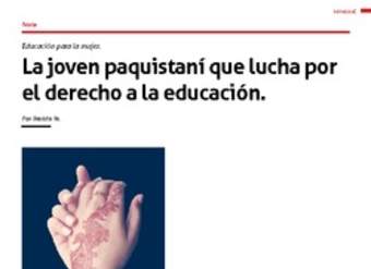 Joven paquistaní que lucha por el derecho a la educación