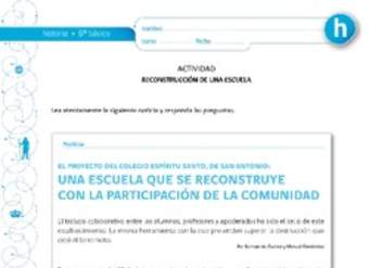 Actividad sobre la reconstrucción de una escuela