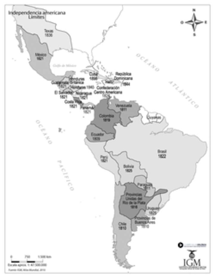 Independecia americana. Límites