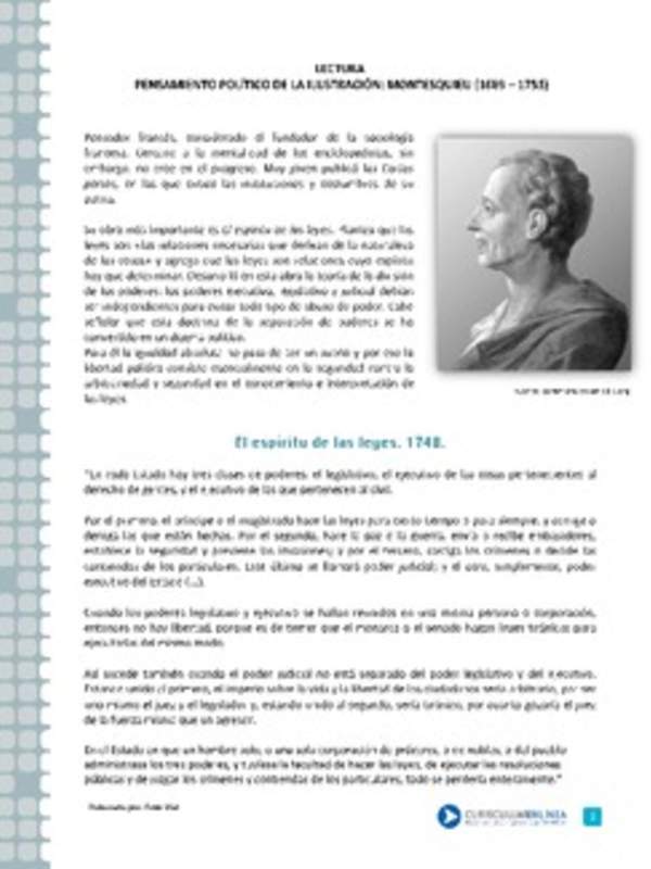 Pensamiento político de la Ilustración: Montesquieu