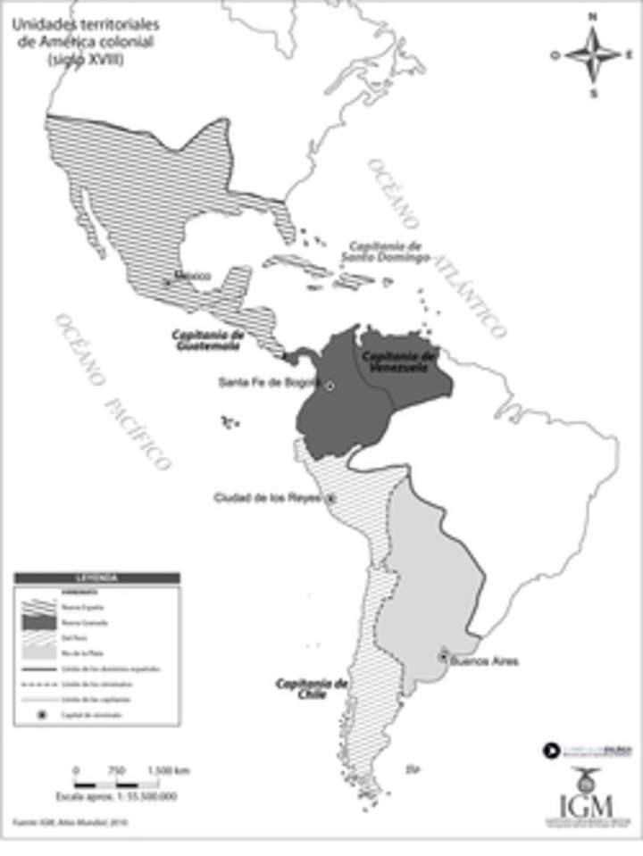 Unidades territoriales de América colonial (siglo XVIII)