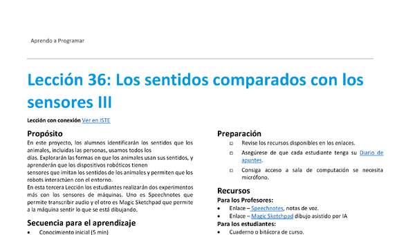 Unidad 4 - Lección 36: Los sentidos comparados con los sensores III