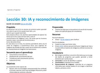 Unidad 4 - Lección 30: IA y reconocimiento de imágenes